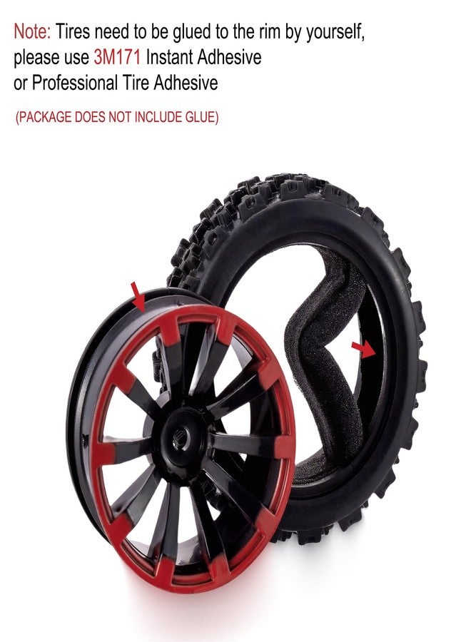 Rowiz 1/10 RC Car Tires 12mm Hex Wheels and Tires for 1/18 Truck 1/12 to 1/16 Buggy Slash WLtoys 144001 A959 124018 124019 Mini T 2.0 Latrax Teton HBX 18859 - Image 3